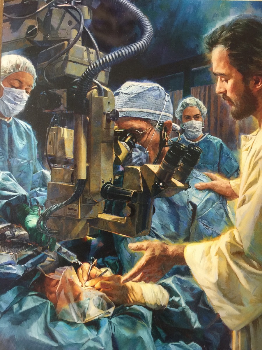Wang Foundation for Christian Outreach to China Jesus and the eye doctor in surgery